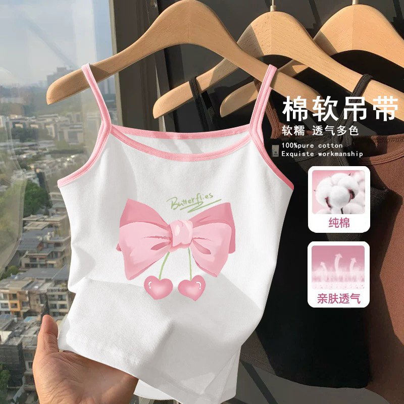 女童吊带纯棉背心儿童内穿无袖打底全棉内衣小女孩夏季薄款上衣潮