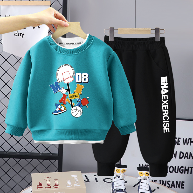 男童春季套装2025新款帅气卫衣两件套儿童春装男孩中大童春秋潮款