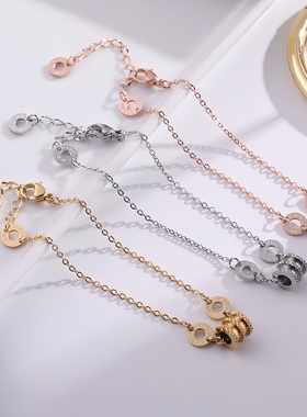 精致小蛮腰钛钢18K玫瑰金手链女