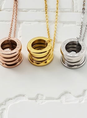 欧美项链弹簧吊坠女款配饰品钛钢