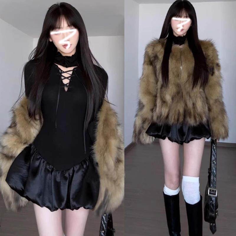 法式黑色长袖连衣裙子女夏季高级感气质公主蓬蓬裙收腰小个子短裙