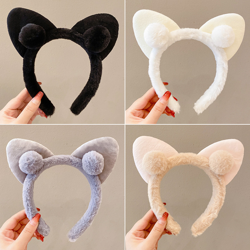 毛绒可爱猫耳朵发箍发卡网红2024年新款可爱洗脸头箍发捆女款头饰