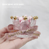 水晶皇冠汽车香水车载香薰中控台摆件高档情侣装 饰品创意扩香石