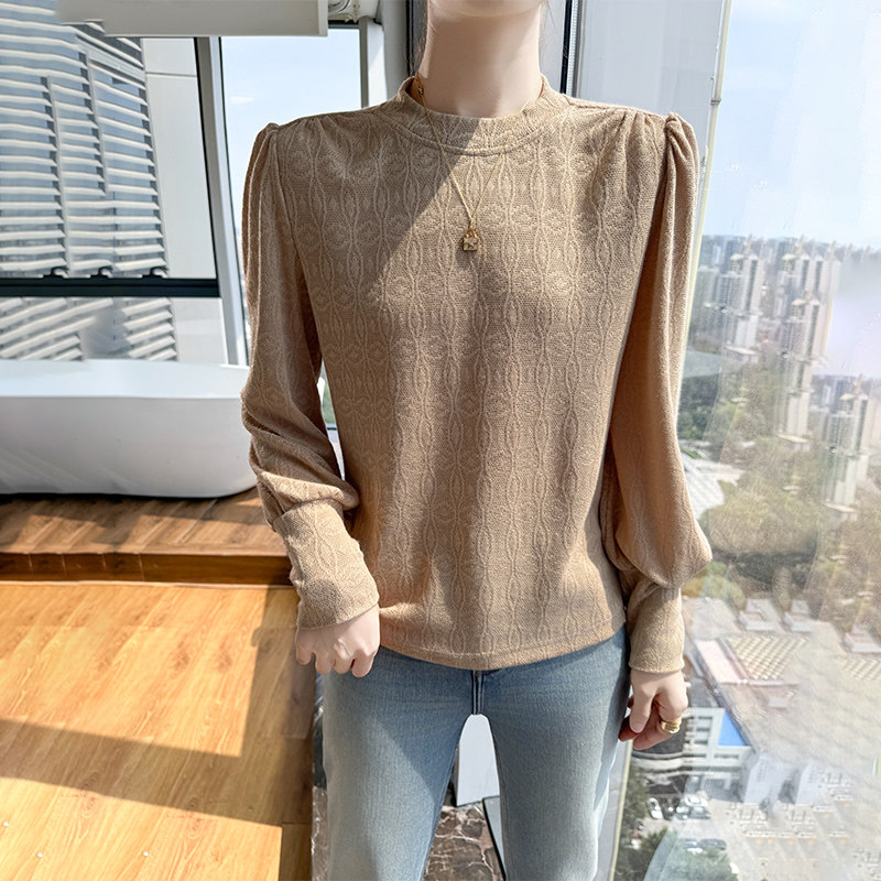 2025秋冬新款半高领灯笼袖内搭上衣女装时尚气质显瘦打底针织衫,女装/女士精品,毛针织衫,淘宝优惠券,粉丝福利购,淘宝优惠卷