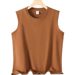 t恤运动跨栏健身夏季 25春夏新款 纯棉宽肩背心纯色宽松女士无袖