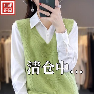 毛衣马夹潮 宽松外穿V领无袖 马甲背心女针织冬季 内搭坎肩叠穿新款