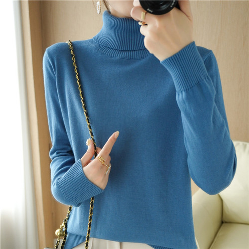 秋季新款长袖纯色针织衫宽松