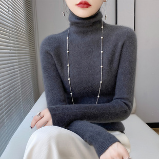 一线成衣2025秋冬款堆堆领毛衣女内搭无缝显瘦高领羊毛针织打底衫