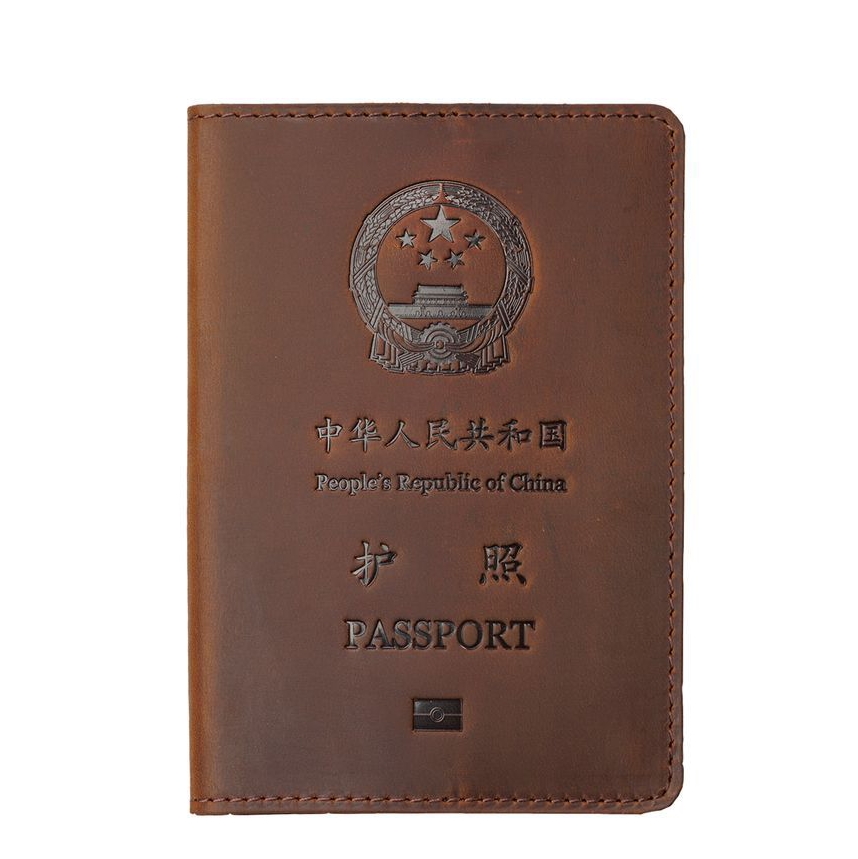 China Passport  Cover中国版真皮疯马皮护照套 护照包 旅行钱包