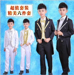 2024新款 演出服结婚花童 儿童燕尾服钢琴演奏男童舞台主持礼服套装