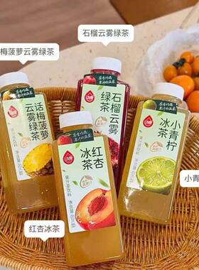 动康果汁茶饮料石榴云雾话梅菠萝绿茶红杏小青柠冰茶450ml装饮料