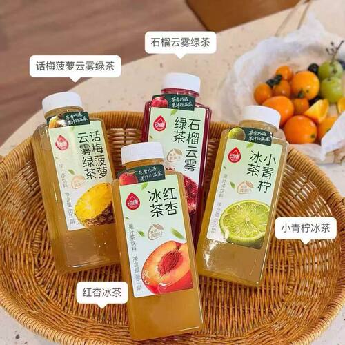 动康果汁茶饮料石榴云雾话梅菠萝绿茶红杏小青柠冰茶450ml装饮料