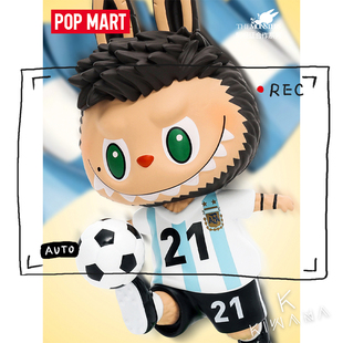 拉布布梅西阿奎罗男生礼物射门 LABUBU阿根廷足球盲盒泡泡玛特正版