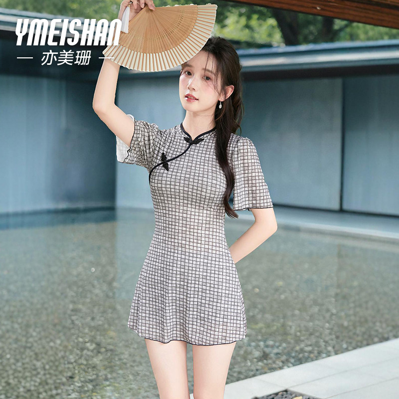 亦美珊温泉泳衣女成人2025新款国风旗袍新中式高级感遮肉肚子显瘦,运动/瑜伽/健身/球迷用品,分体泳衣,淘宝优惠券,粉丝福利购,淘宝优惠卷