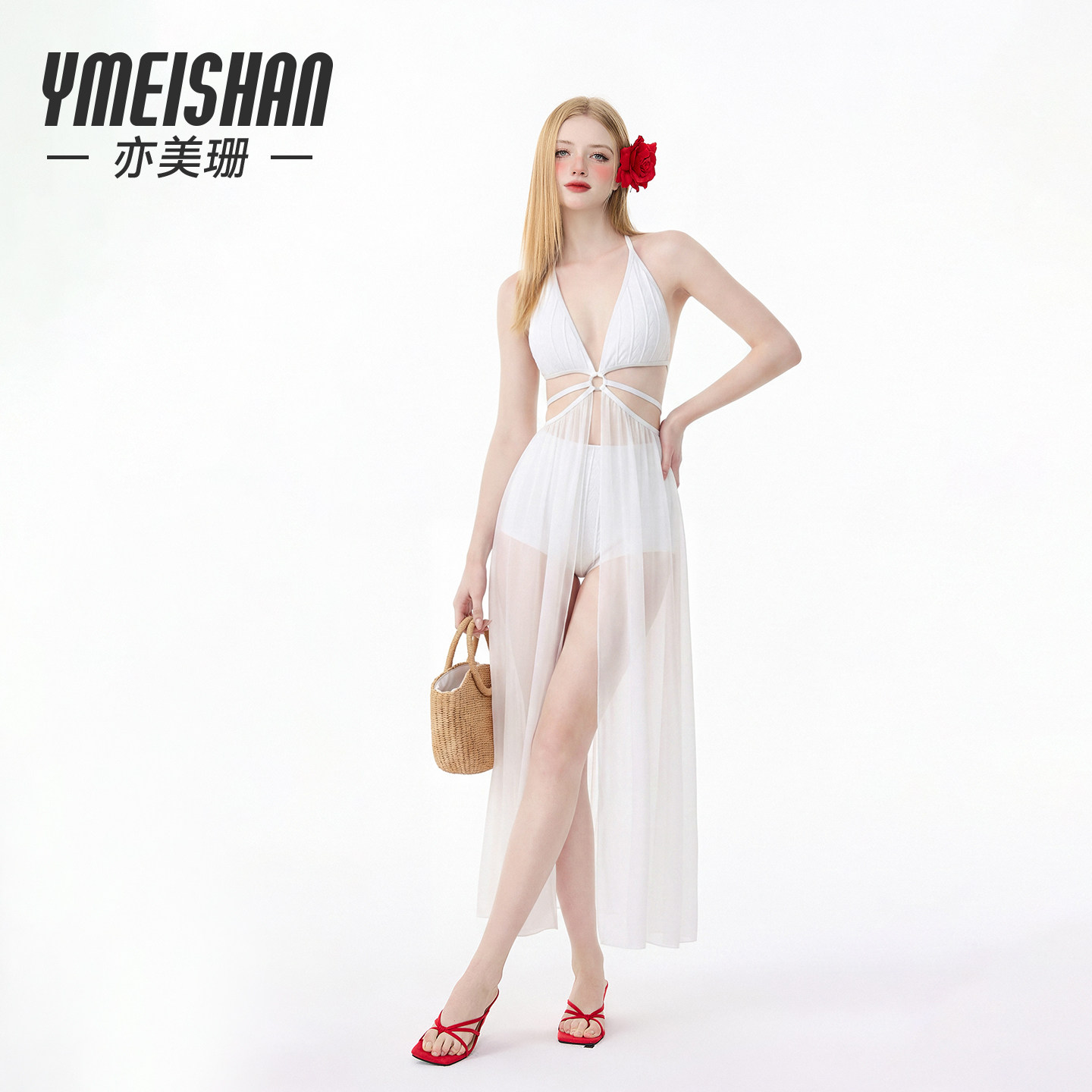 亦美珊分体泳衣女成人绝美长纱裙海边度假高级感2026新款拍照出片