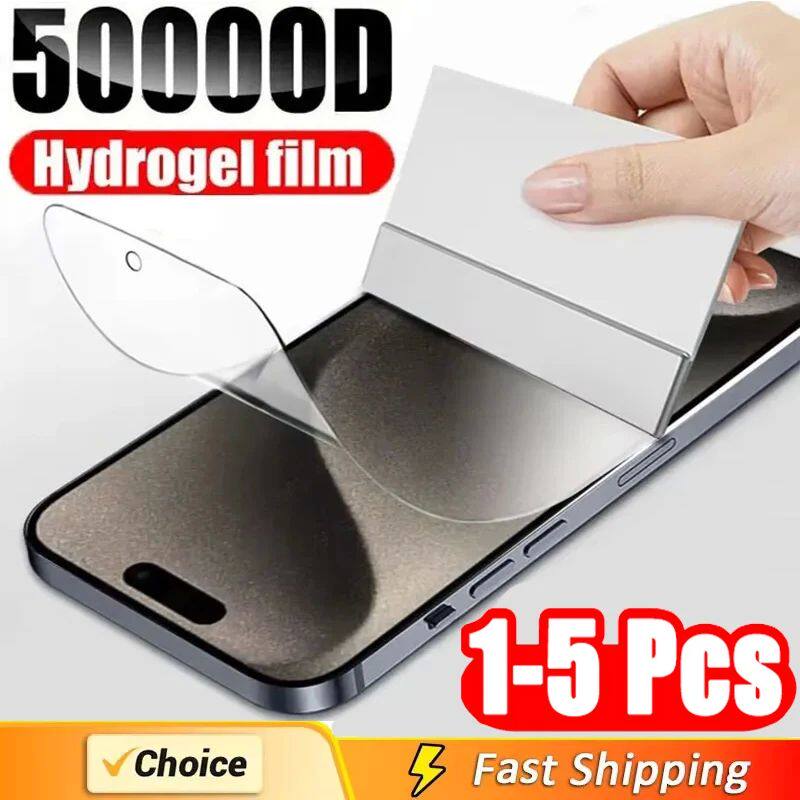 1-5Pcs Full Cover Hydrogel Film For iPhone 14 11 16 12 13 Pr