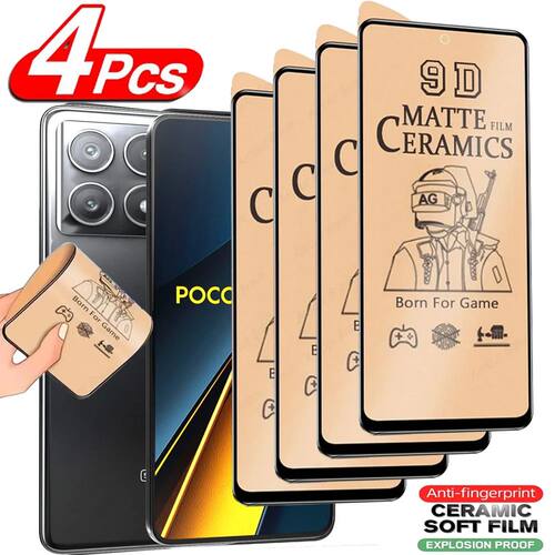 4Pcs Matte Ceramic Film Screen Protector For Poco X6 X5 Pro