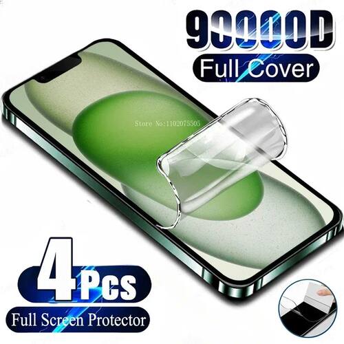 4Pcs Hydrogel Film Screen Protector For iPhone 13 14 11 12 1