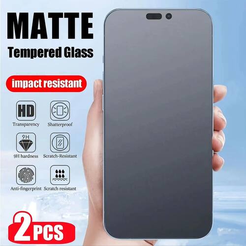 2PCS Matte Tempered Glass For iPhone 18 17 16 13 15 14 12 11