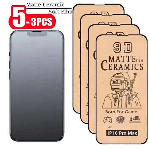 3-5PCS Matte Ceramic Film for iPhone 16 17 15 14 Plus 13 12