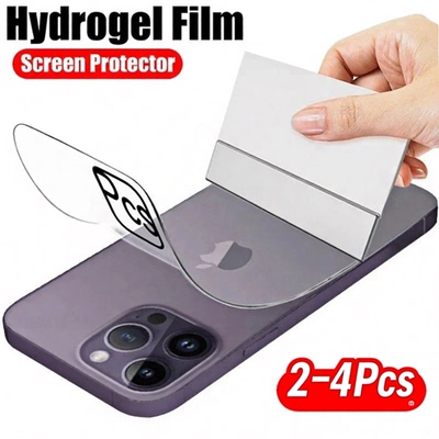 2-4Pcs Hydrogel Film For iPhone 17 13 14 15 16ProMax Screen Protector For iPhone Back Film Not Glass