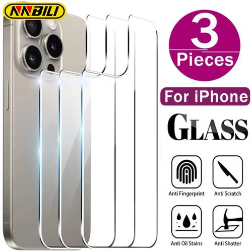 NNBILI 1-3PCS Back Screen Tempered Glass For iPhone 17 16 15