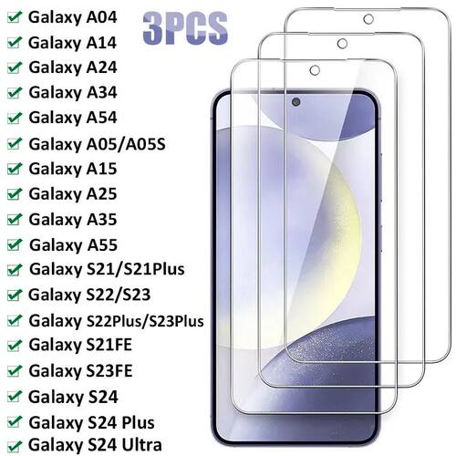 3PCS Tempered Glass For Samsung Galaxy S24 S23 S22 Plus S21F