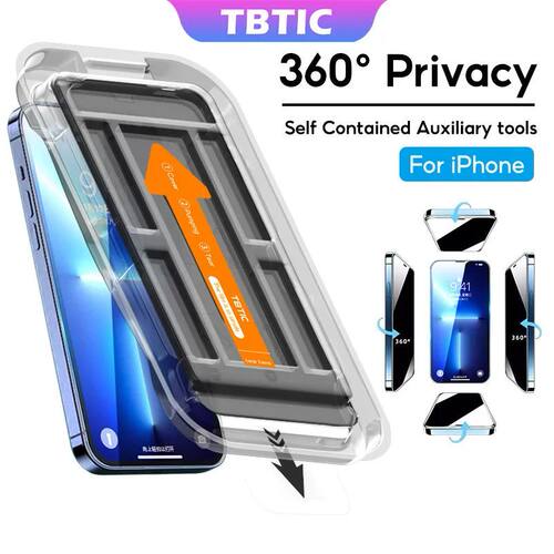 TBTIC 360 Degree Privacy Tempered Glass for IPhone 16 15 14
