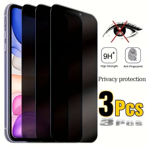 3pcs Anti-Privacy Screen Protector for iPhone 16 15 14 13 12