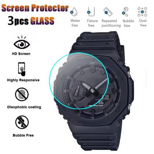 3Pcs 9H Tempered Glass For Casio G Shock GA-2100 GA-2000 GA-