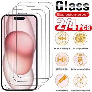 2~4PCS Screen Protector For iPhone 17 16 Pro Max Tempered Gl