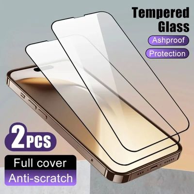 2pcs Full Cover Phone Screen Protector For iPhone 17 16 15 Tempered Glass Smartphone Protective Film