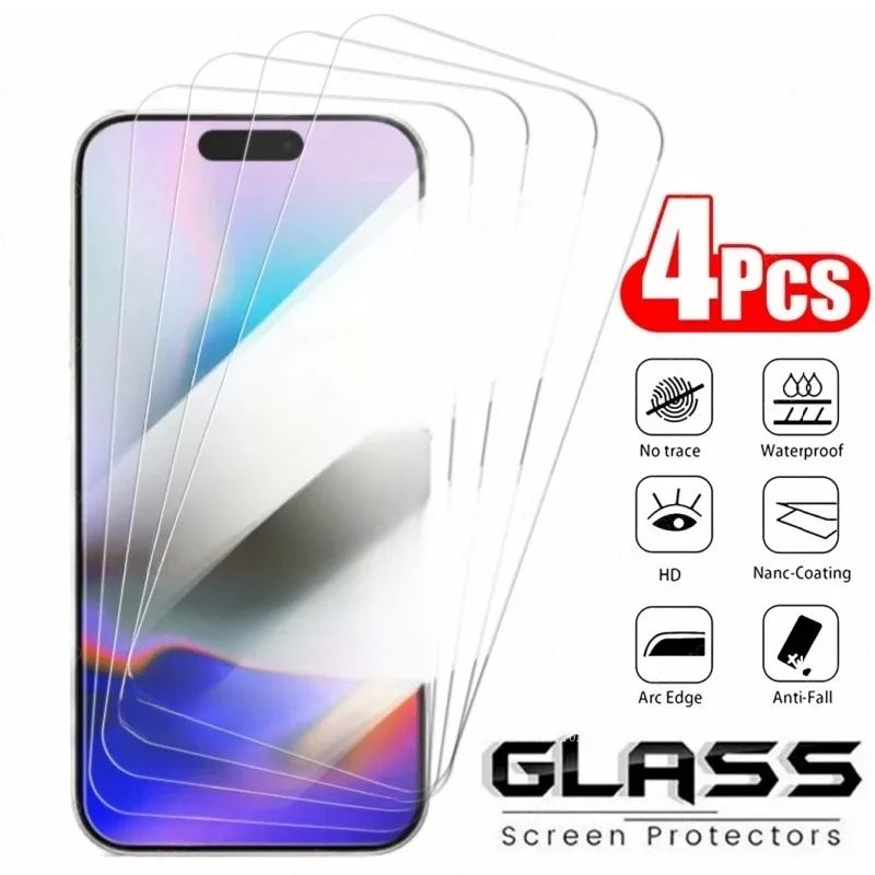 4PCS Screen Protector For iPhone 16 Pro Max 15 Pro 14 High D
