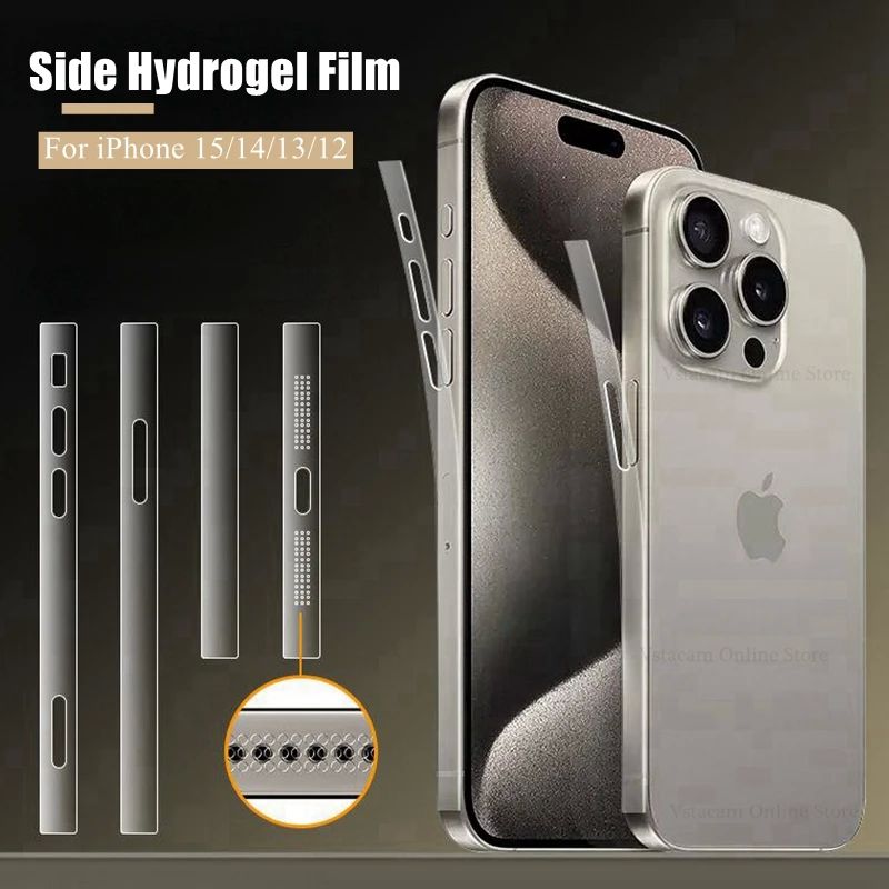 Side Hydrogel Film For iPhone 15 Pro Max 16 14 Plus 13 12 mi