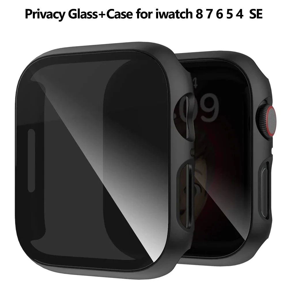 Privacy Glass+Case For Apple Watch 45mm 41mm 44mm 40mm Tempe