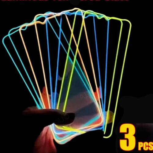 3PCS Night Light Luminous Screen Protector Used Phone for IP