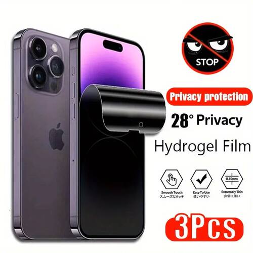 1-3Pcs Anti-Spy Tempered Glass Screen Protectors for iPhone