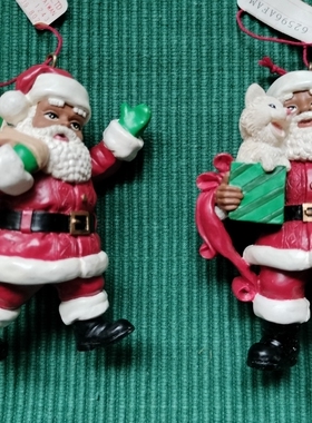 外单样品 孤品 圣诞老人挂件一对