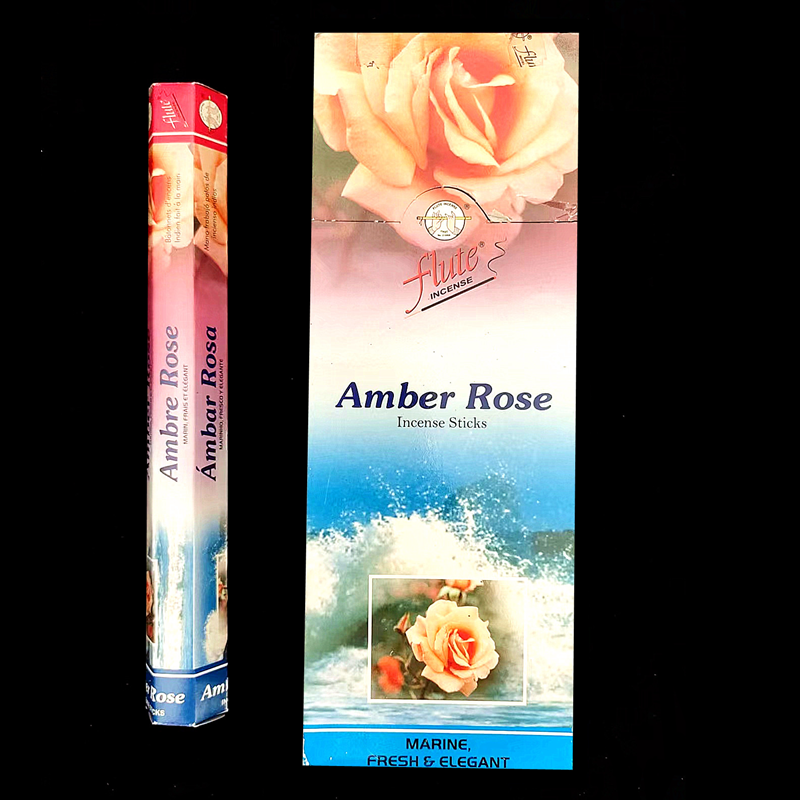 印度香flute品牌 amber rose琥珀玫瑰香 线香竹签香室内薰香正品