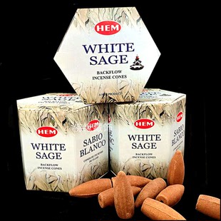 HEM印度香White Sage incense白鼠尾 倒流烟锥香室内薰香正能量香