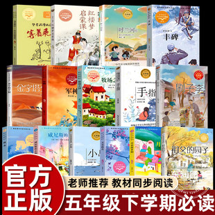 五年级下册课外书必读书单推荐人教版快乐读书吧祖父的园子我们的汉字呼兰河传越是故乡明手指丰子恺军神跳水威尼斯的小艇丰碑畅销