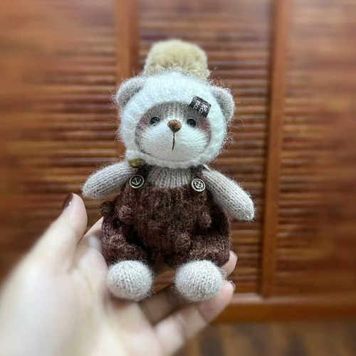 棒针小熊玩偶diy编织自织材料包