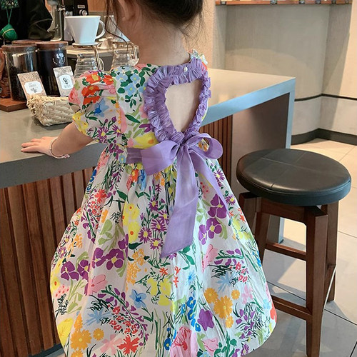 女童无袖吊带裙纯棉碎花裙夏季