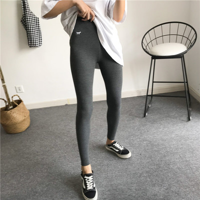 韩版东大门秋上新ins刺绣打底裤