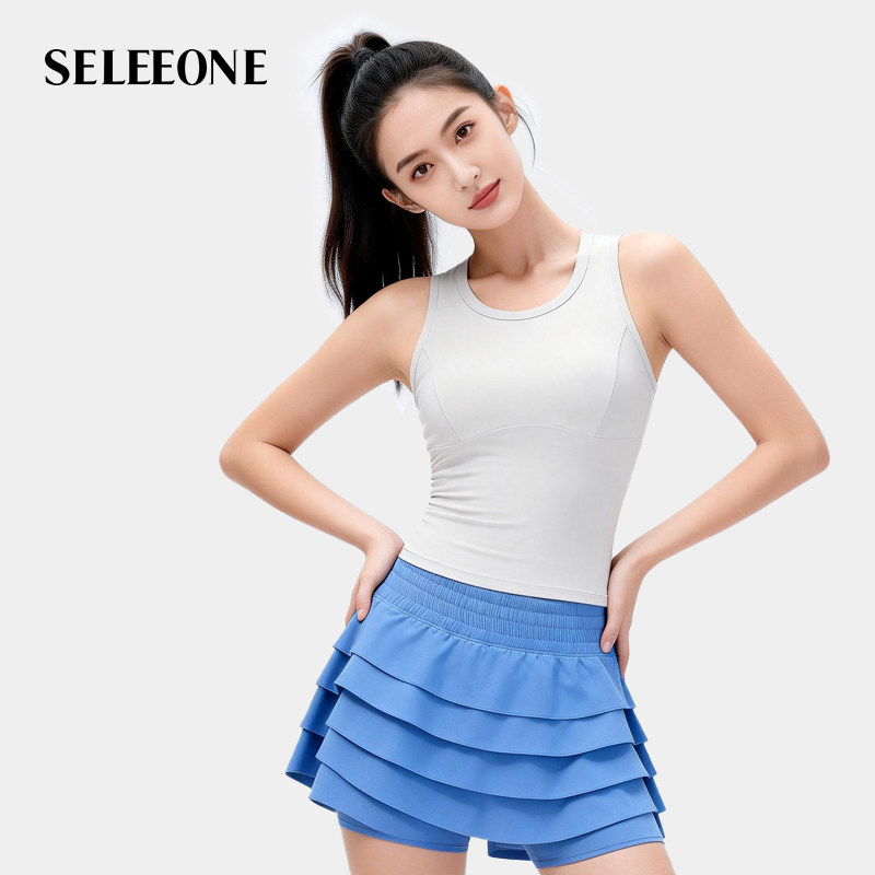 包裹裸感固定杯运动背心女紧身显瘦跑步免穿文胸健身服上衣26003