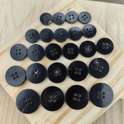 羊绒风衣扣子高定四眼黑天然平面西裤纽扣四眼黑经典衬衫尺寸齐全