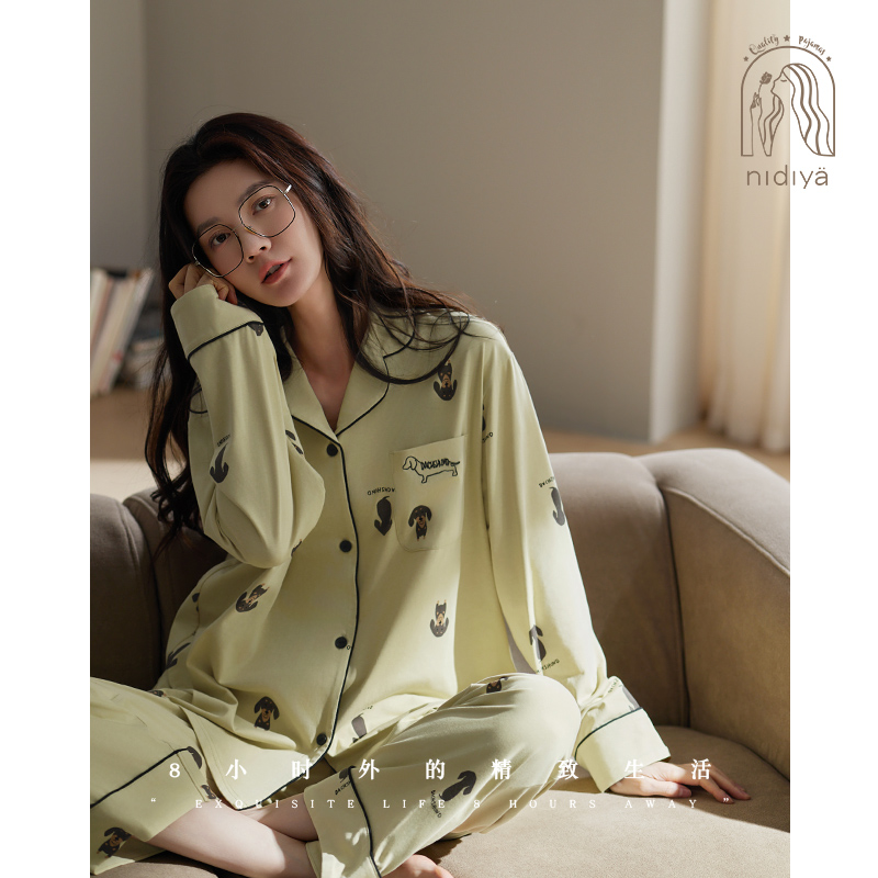 春秋柔软棉宽松款休闲家居服套装