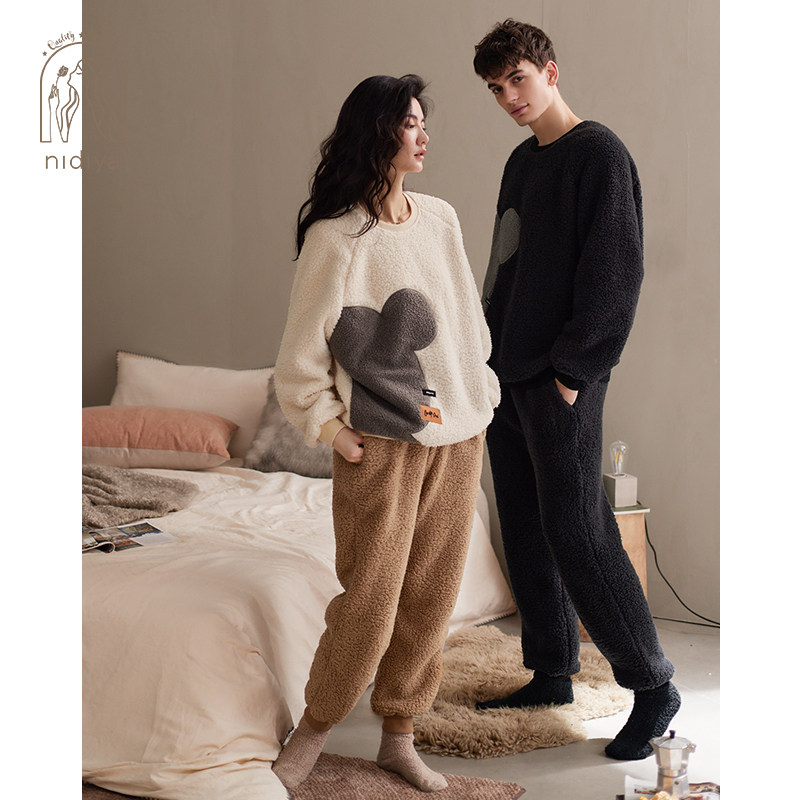 妮狄娅情侣睡衣女冬季珊瑚绒休闲男保暖可外穿年轻时尚家居服套装,女士内衣/男士内衣/家居服,睡衣/家居服套装,淘宝优惠券,粉丝福利购,淘宝优惠卷