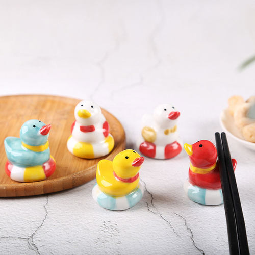 创意陶瓷筷子架小鸭子摆件