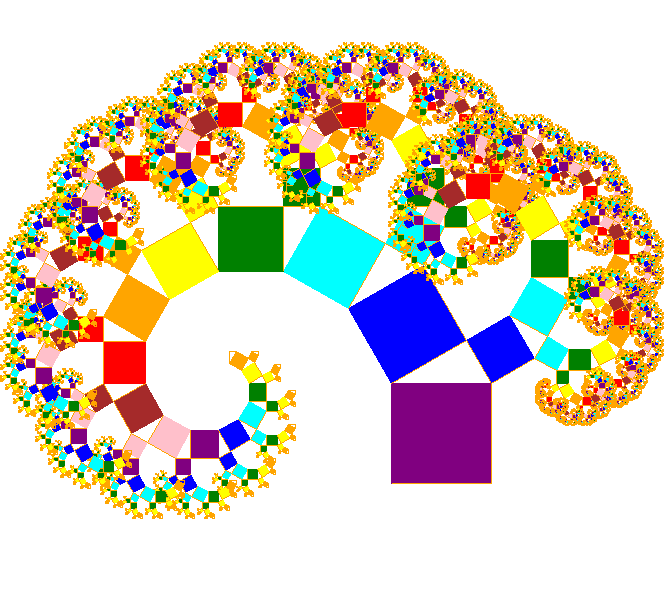 多彩勾股树_python海龟宝典案例_作者李兴球